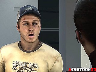 Beleza brunette 3d fica doggystyle sexo martelando