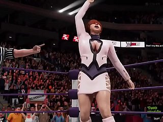 Кассандра с Софитией против Шерми с Айви - ужасный конец !! - WWE2K19 - Waifu Wrestling