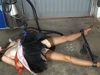 Milking tits anent nylons