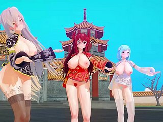 MMD Take counsel with YouTubers السنة الصينية الجديدة [KKVMD] (بواسطة 熊野 ひろ)