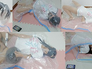 Xiaoming dans un sac sous vide avec bulle d'air