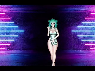 Miku chap-fallen balla wide un abito cinese bollente + si spoglia gradualmente (HENTAI 3D)