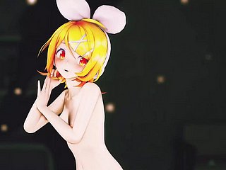 Rin Dansen + Geleidelijk Uitkleden (3D HENTAI)
