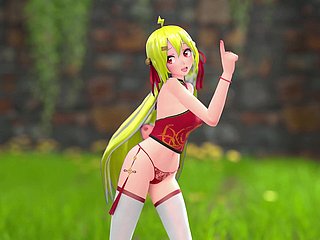 فتاة صينية M22 هنتاي تخلع ملابسها وترقص شريط MMD ثلاثي الأبعاد بشعر أشقر (مقطع)
