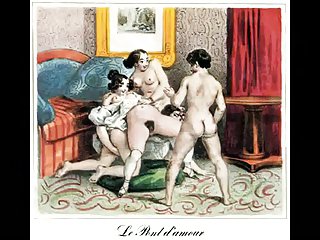 Biedermeier Erótico Aço Gravuras - Johann Nepomunk Geiger