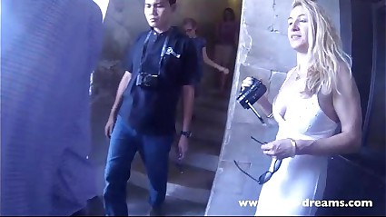 Flashing nude under my transparent dress in Pisa