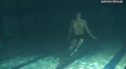 Lozhkova in see through shorts in the pool