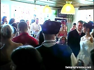 Wedding sluts are fucking in public